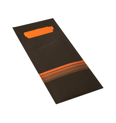 Bestecktaschen schwarzorange 8,5 x 20,0 cm