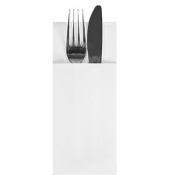 Bestecktaschen Airlaid weiß 8,5 x 20,0 cm