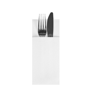 Bestecktaschen Airlaid weiß 8,5 x 20,0 cm