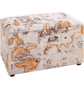 Sitztruhe 25975 Motiv Weltkarte Holz 65,0 cm