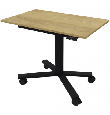 Schreibtisch eModel 2.0 MINI, elektrisch höhenverstellbar, 71-117cm (H), 90x55cm (BxT), rechteckig, hickory / schwarz