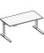 Sitz-Steh-Schreibtisch Basic, elektrisch höhenverstellbar, 64-129cm (H), 160x80cm (BxT), rechteckig, grau / silber