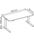 Sitz-Steh-Schreibtisch Basic, elektrisch höhenverstellbar, 64-129cm (H), 160x80cm (BxT), rechteckig, weiß / silber