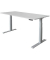 Sitz-Steh-Schreibtisch Basic, elektrisch höhenverstellbar, 64-129cm (H), 180x80cm (BxT), rechteckig, grau / silber