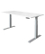 Sitz-Steh-Schreibtisch Basic, elektrisch höhenverstellbar, 64-129cm (H), 180x80cm (BxT), rechteckig, weiß / silber