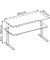 Sitz-Steh-Schreibtisch Basic, elektrisch höhenverstellbar, 64-129cm (H), 180x80cm (BxT), rechteckig, weiß / silber