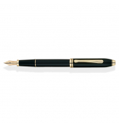 Füllfederhalter Townsend Schwarz-Lack, 18-Karatgold F-Feder