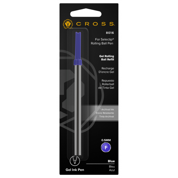 6 Stück Cross Gel-Rollerballmine Selectip blau 0,5 mm, 1 Stück im Blister 0073228137667 Cross