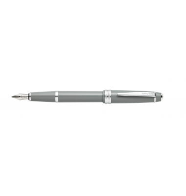 Füllfederhalter Bailey Light Grau-LackChrom, Kunststoff,F-Feder