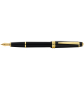 Füllfederhalter Bailey Light SchwarzGold, Kunststoff, F-Feder