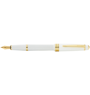 Füllfederhalter Bailey Light Weiss-LackGold, Kunststoff,F-Feder Füllfederhalter Bailey Light Weiss-LackGold, Kunststoff,F-Feder