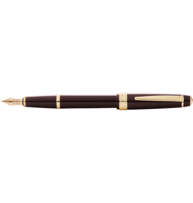 Füllfederhalter Bailey Light Rot-LackGold, Kunststoff, F-Feder