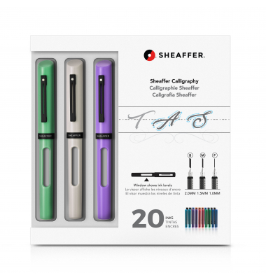 Kalligraphie Maxi Kit Feder BMF FFH Grün, Weiß, Violett + 20 Patr.