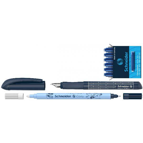 10 Stück Schneider Easy-Set, Corry + Tintenpatronen je 1x, Tintenroller, Blisterkarte 4004675042705 Schneider