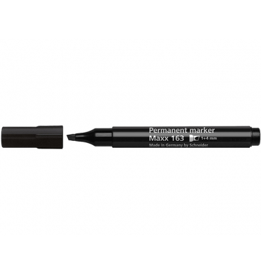 Permanent-Marker Maxx 163 schwarz, Keilspitze 1+4mm
