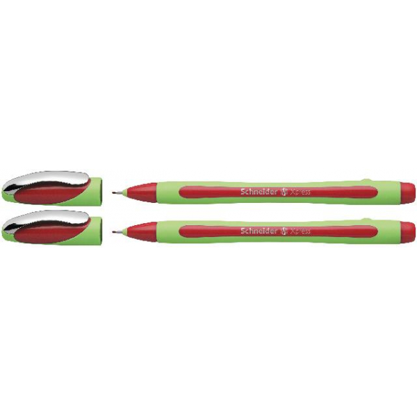 5 Stück Schneider Fineliner-Set Xpress Premium, 406793, hellgrün/rot (Schreibfarbe: rot), 0,8mm 4004675063830 Schneider