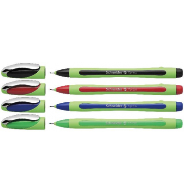 Fineliner-Set Xpress Premium, 406791, hellgr&uuml;n/farbig (Schreibfarbe: 4-farbig sortiert), 0,8mm