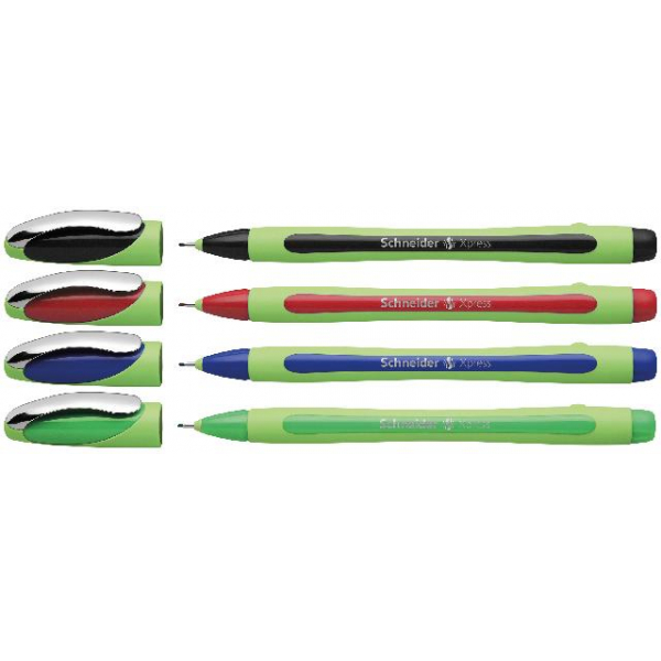 5 Stück Schneider Fineliner-Set Xpress Premium, 406791, hellgrün/farbig (Schreibfarbe: 4-farbig sortiert), 0,8mm 4004675063861 Schneider