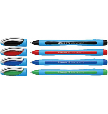 Kugelschreiber Slider Memo XB Blisterkarte mit 4 Stück, sortiert