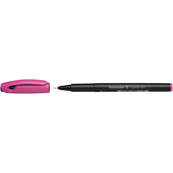 5 Stück Schneider Fineliner Topliner 967, 408273, schwarz (Schreibfarbe: pink), 0,4mm 4004675081322 Schneider