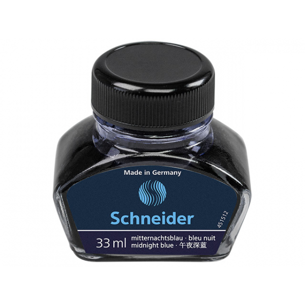 9 Stück Schneider Tintenfass 33 ml mitternachtsblau, flüssige 4004675112491 Schneider
