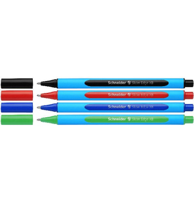 Kugelschreiber Slider Edge 502337, blau / schwarz / rot / gr&uuml;n, XB, Einweg