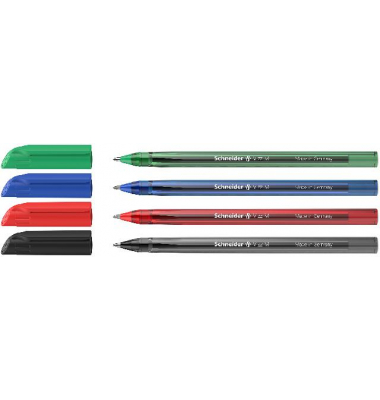 Kugelschreiber Vizz M 475459, blau / schwarz / rot / gr&uuml;n, M, Einweg