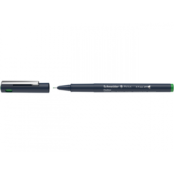 6 Stück Schneider Fineliner Pictus, 477799, tiefblau (Schreibfarbe: grün), 0,7mm 4004675142450 Schneider