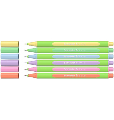 Fineliner-Set Line-Up, 502522, hellgr&uuml;n/farbig (Schreibfarbe: 6-farbig sortiert), 0,4mm
