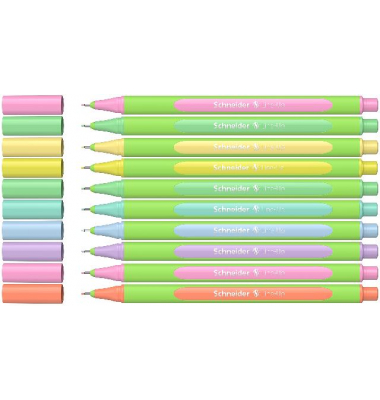 Fineliner-Set Line-Up, 504992, hellgr&uuml;n/farbig (Schreibfarbe: 10-farbig sortiert), 0,4mm