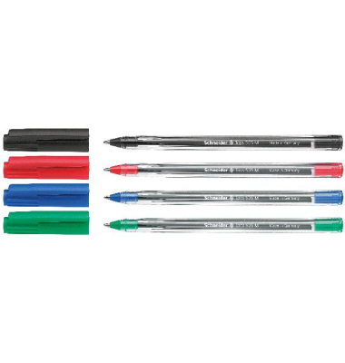 Kugelschreiber Tops 505 406632, blau / schwarz / rot / gr&uuml;n, M, Einweg