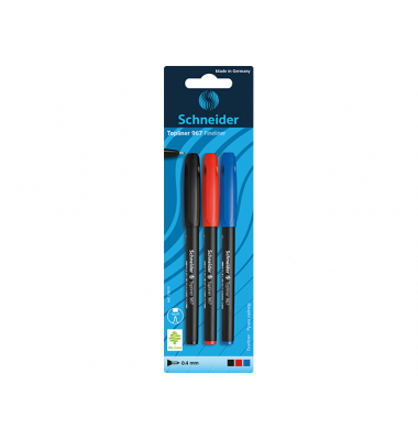 Fineliner-Set Topliner 967, 406799, schwarz (Schreibfarbe: 3-farbig sortiert), 0,4mm