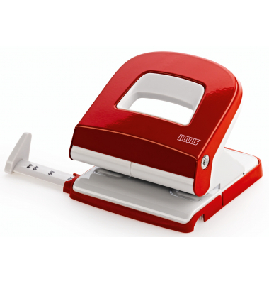 B&uuml;rolocher E225 025-0580, rot 25 Blatt, mit Anschlagschiene