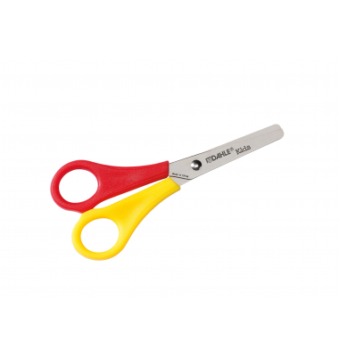 Kinderschere Kids rund 5 Zoll 5 Zoll  13cm, rotgelb, Linkshand