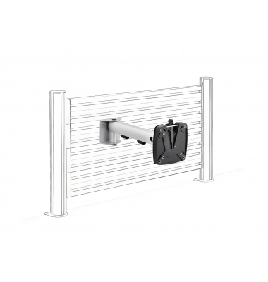 TSS-Tragarm SlatWall silber-anthrazit, 1-teilig,bis 10kg Monitortragarm