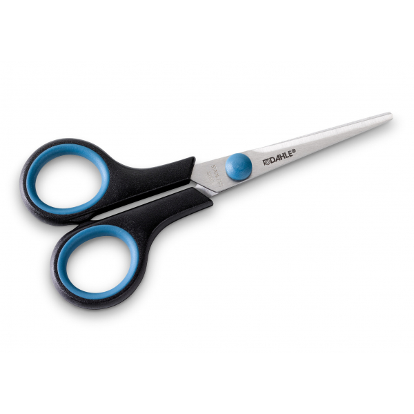 5 Stück Dahle Haushaltsschere Office Comfort Grip, Stahl, rostfrei, 14cm, Linkshänder, schwarz 4009729071571 Dahle