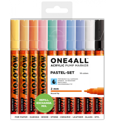 Acrylmarker ONE4ALL ACRYLIC 127HS 10er Etui, 2mm, Pastel Set