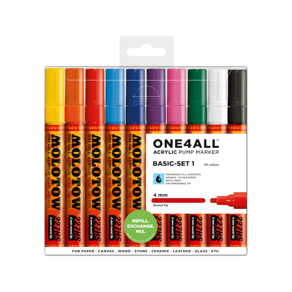 4250397614397 - Acrylmarker ONE4ALL ACRYLIC 227HS 10er Etui 4mm Basic Set 1 4250397614397 Molotow