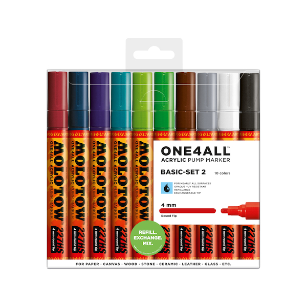 4250397614403 - Acrylmarker ONE4ALL ACRYLIC 227HS 10er Etui 4mm Basic Set 2 4250397614403 Molotow 4250397614403 - Acrylmarker ONE4ALL ACRYLIC 227HS 10er Etui 4mm Basic Set 2 4250397614403 Molotow