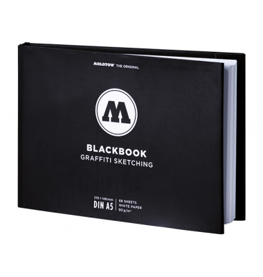 Blackbook DIN A5 Querformat 68 Seiten, Hardcover Umschlag
