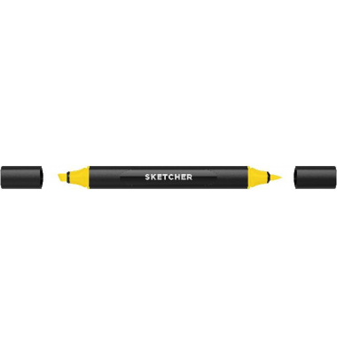 Twinmarker Sketcher brush+chisel Y 030 goldgelb