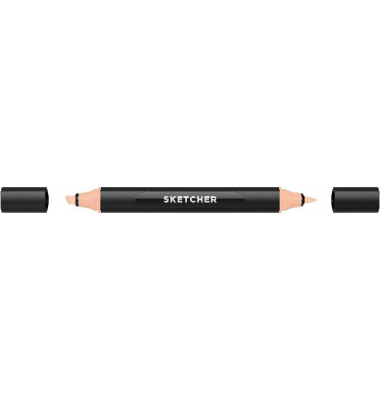 Twinmarker Sketcher brush+chisel O 040 aprikose
