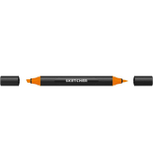 Twinmarker Sketcher brush+chisel O 055 orange