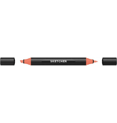 Twinmarker Sketcher brush+chisel R 085 korallenrot