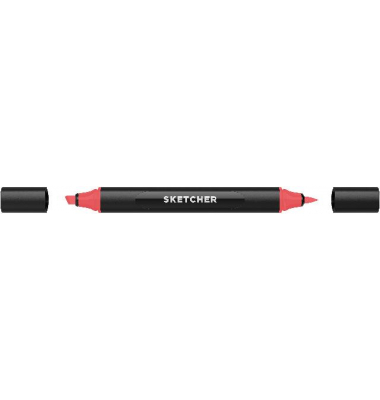 Twinmarker Sketcher brush+chisel R 090 kirschrot mittel