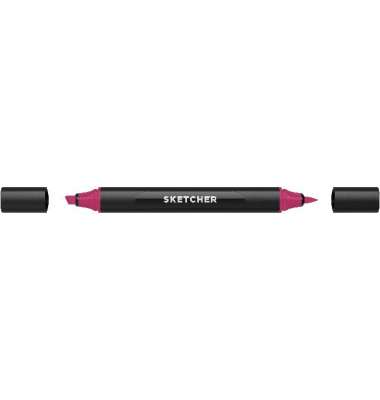 Twinmarker Sketcher brush+chisel R 105 weinrot