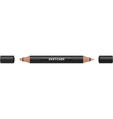 Twinmarker Sketcher brush+chisel M 125 mahagoni