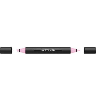 Twinmarker Sketcher brush+chisel P 150 fuchsia pink