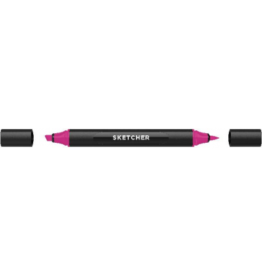 Twinmarker Sketcher brush+chisel P 175 tiefpink