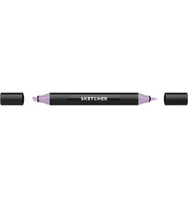 Twinmarker Sketcher brush+chisel PL195 lavendel mittel